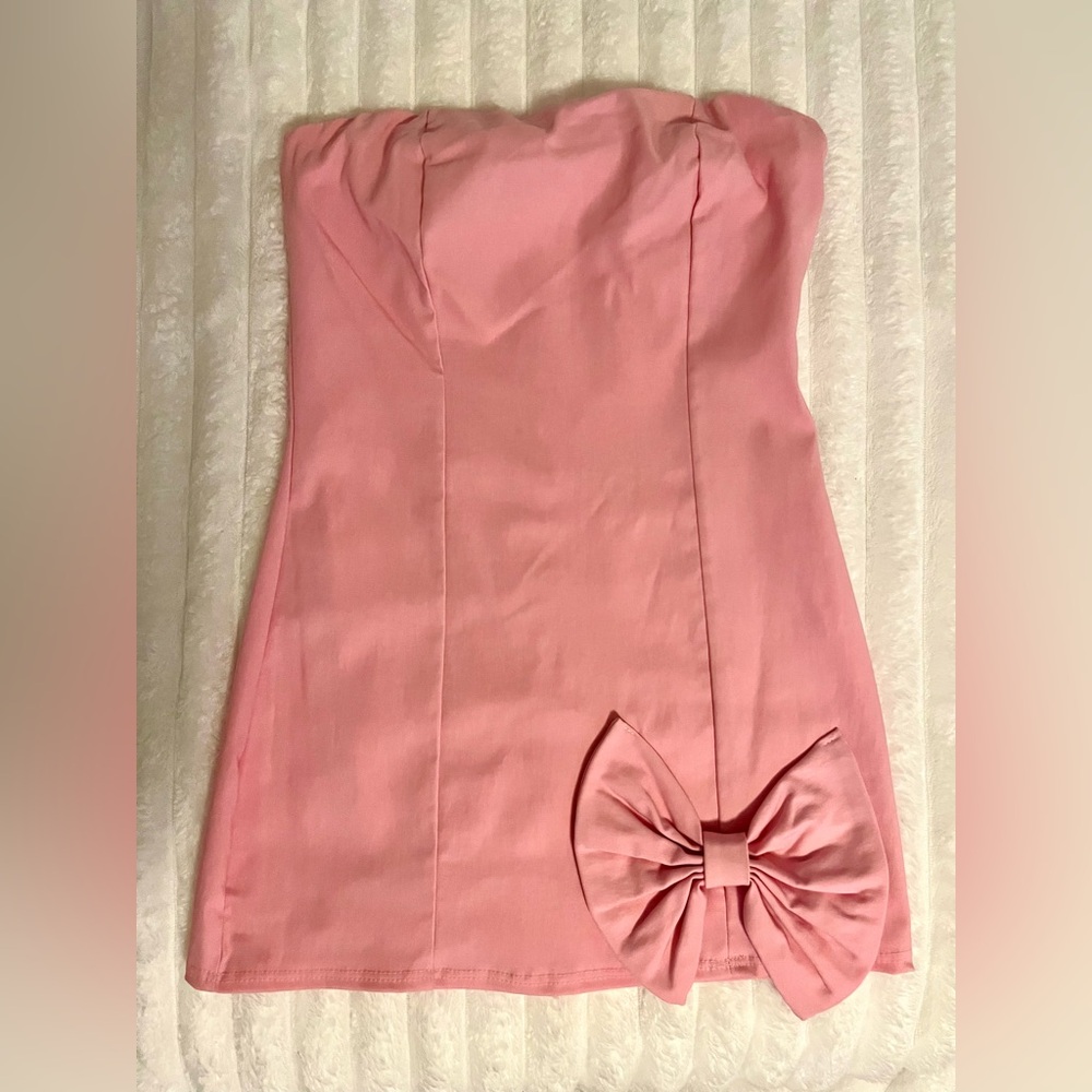NWT Blue Blush Pink Mini Bow Dress - Size XS